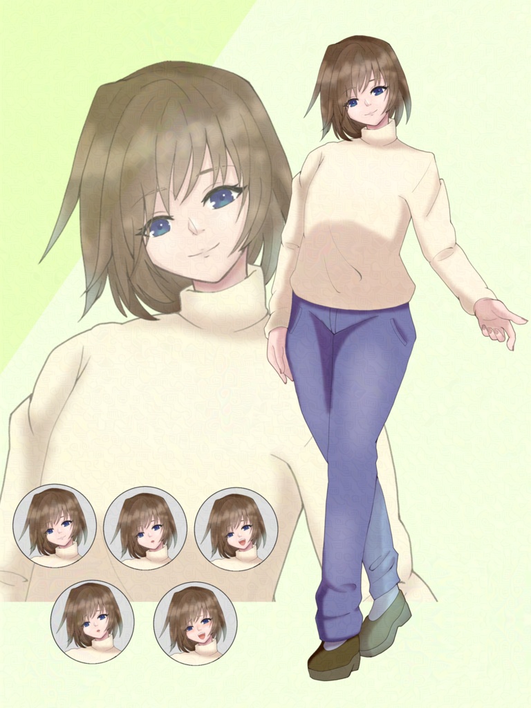 【無料有】立ち絵素材 中性的な人