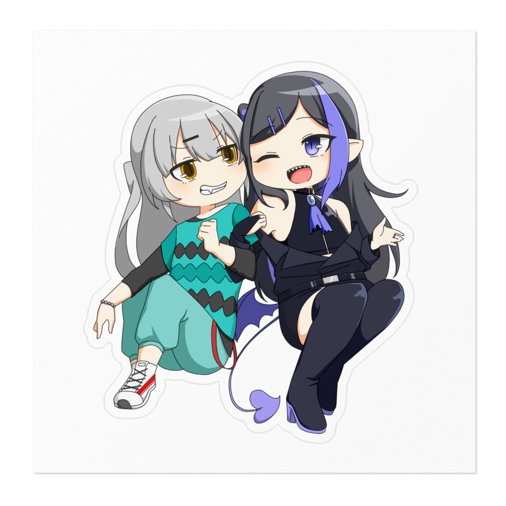 月餅&咲羽りりす ステッカー【100×100mm】