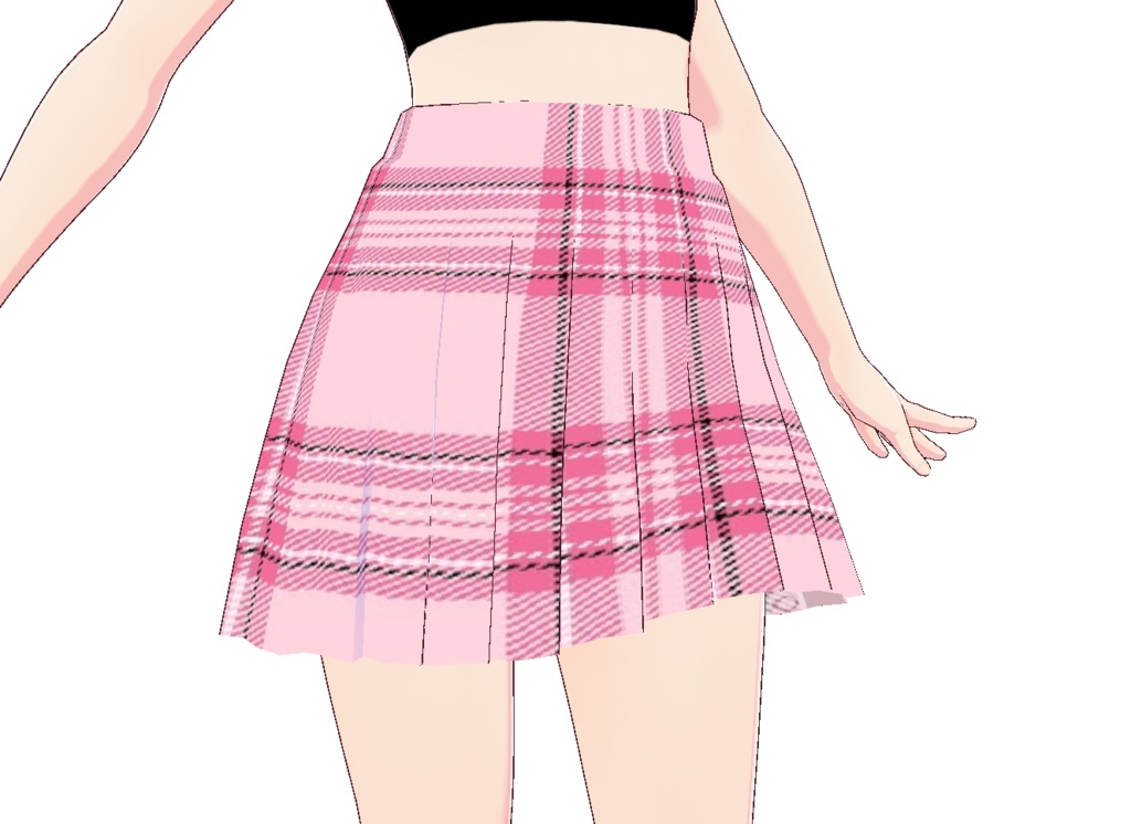 VROID / Pink Plaid Skirt 