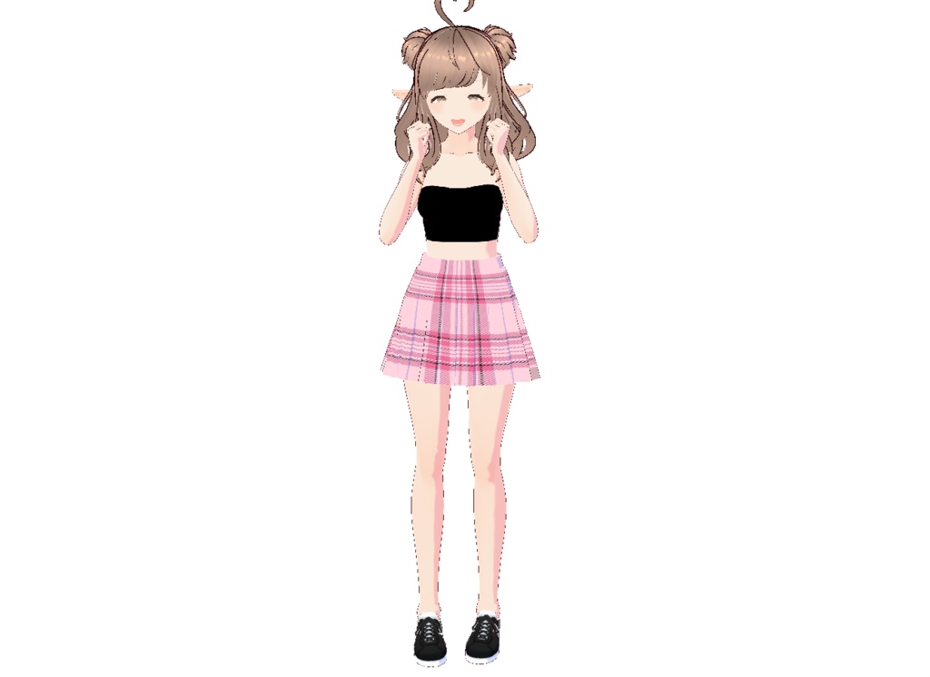 VROID / Pink Plaid Skirt