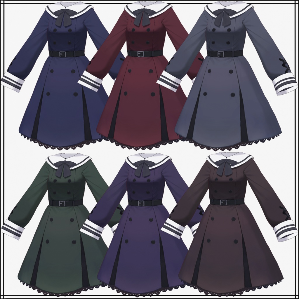 【VRoid】ゴシックセーラードレスセット【無料版あり】