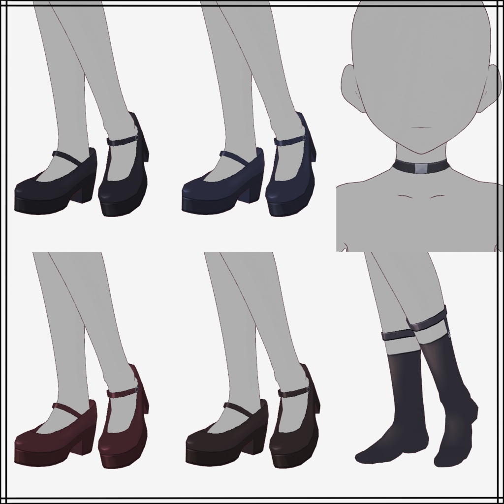 【VRoid】ゴシックセーラードレスセット【無料版あり】