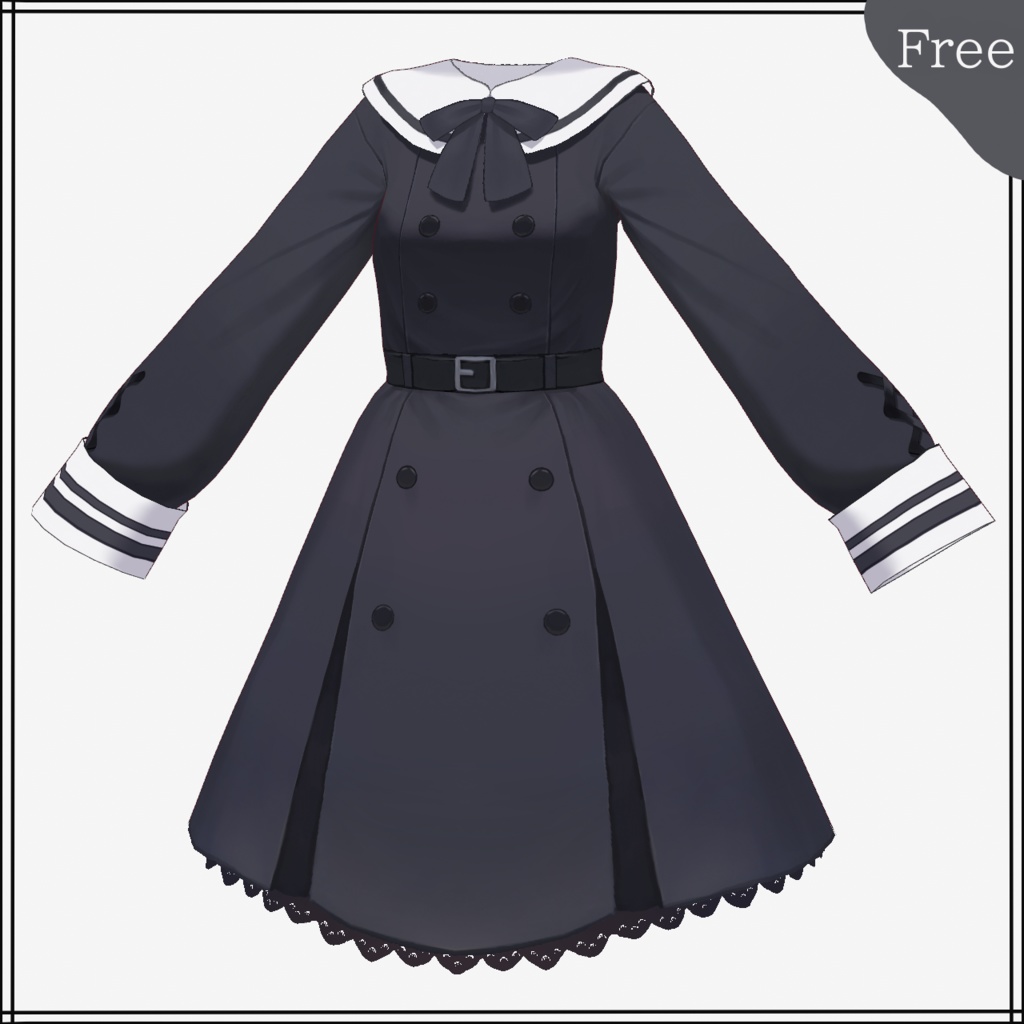【VRoid】ゴシックセーラードレスセット【無料版あり】