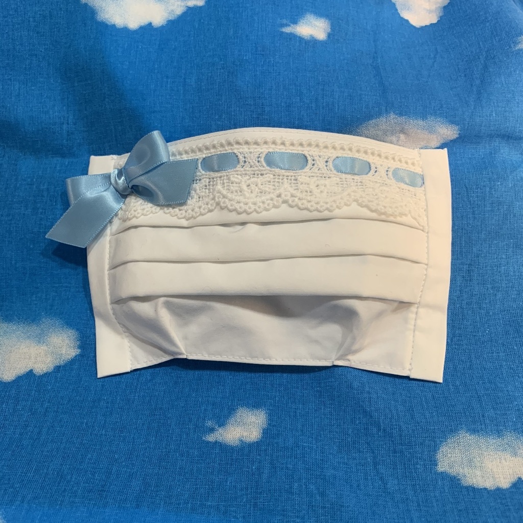 ままのロリィタマスク 水色リボン