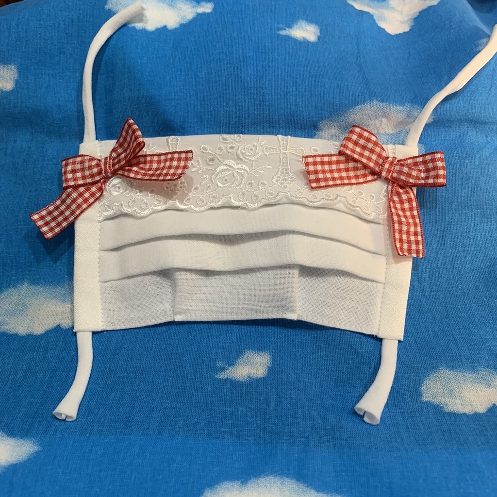 ままのロリィタマスク 赤チェック