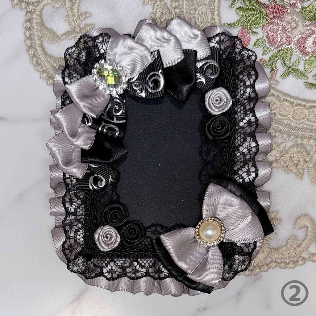 【K06-B1】トレカケース 硬質ケース デコ 推し活 痛バ 量産型 地雷系 黒