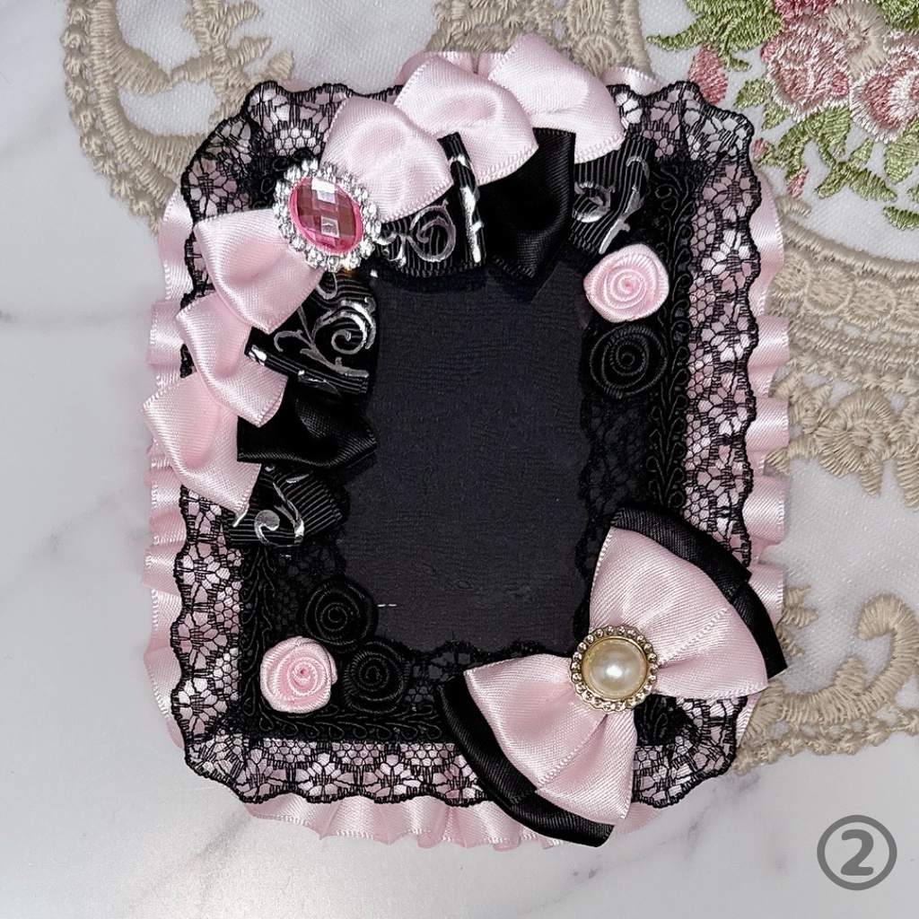 【K06-B2】トレカケース 硬質ケース デコ 推し活 痛バ 量産型 地雷系 黒