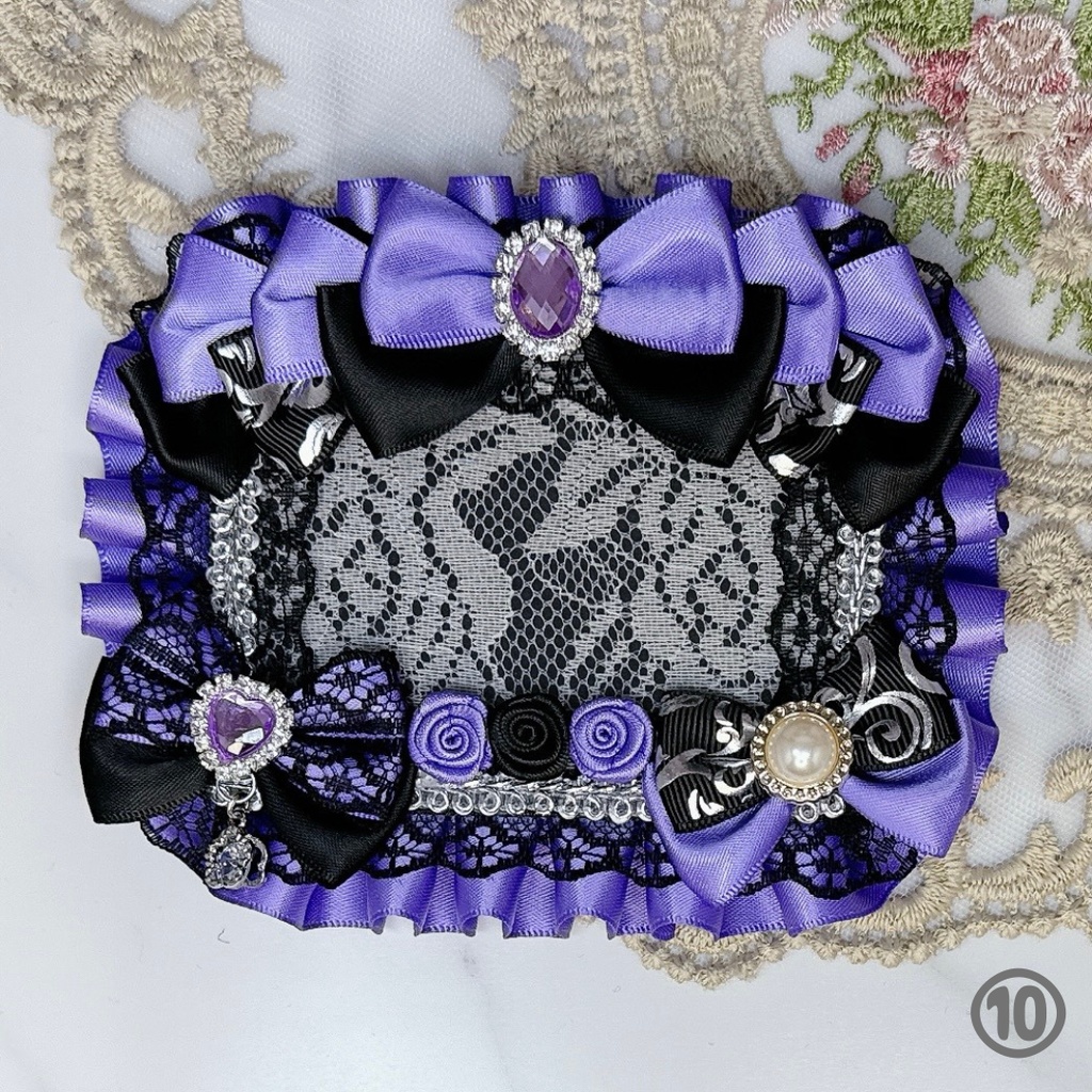 【K07a-WB1】トレカケース 硬質ケース デコ 推し活 痛バ 量産型 地雷系 黒