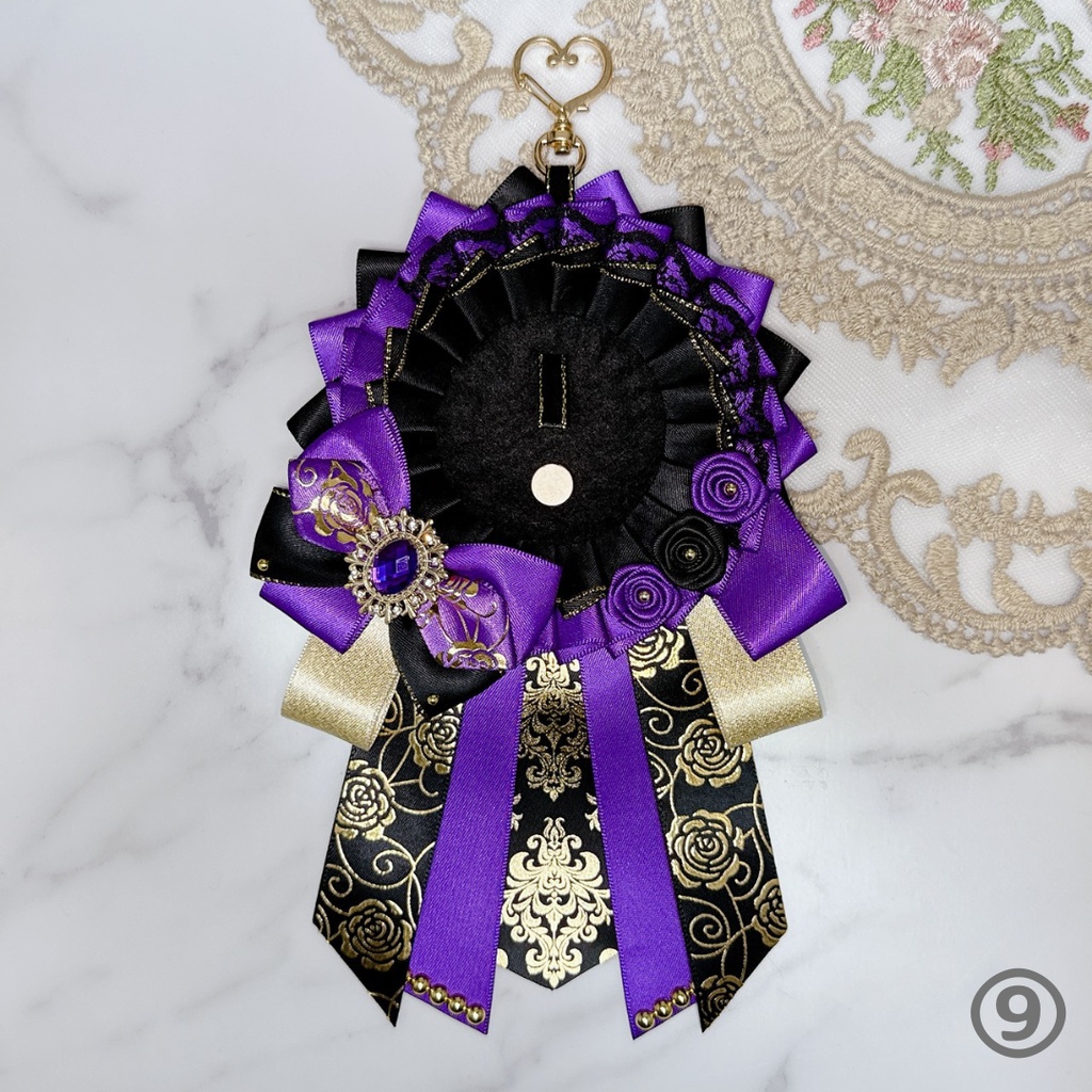 【R01-B1】痛ロゼット ロゼット 缶バッジ 推し活 痛バ 量産型 地雷系 オタ活 クラシカル 黒