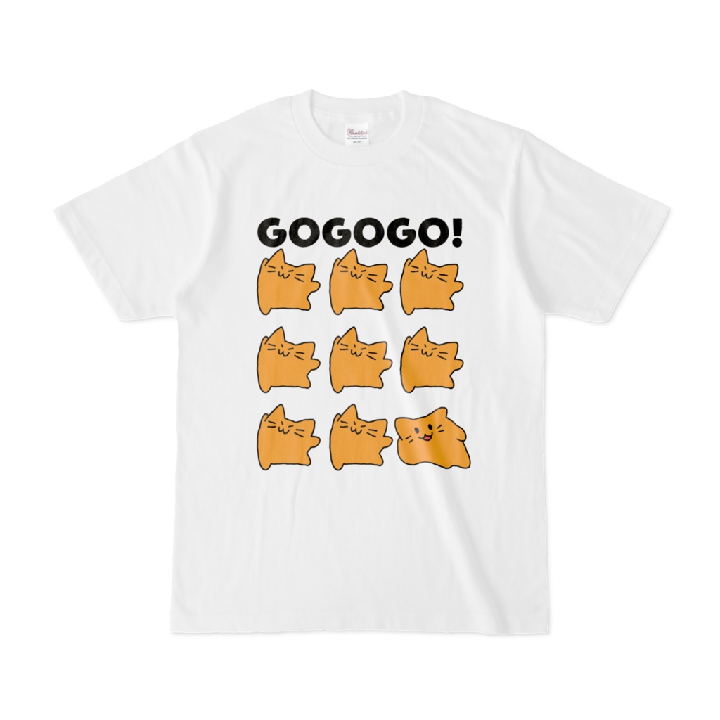 blobcat run!GO GO GO Tシャツ