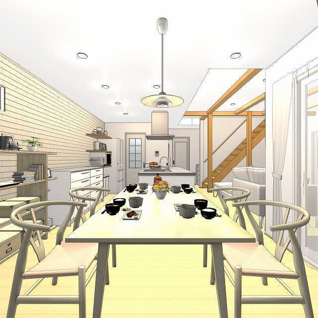 背景素材　トレース用　初回特価　住宅ＬＤＫ・外観14枚＋間取図　