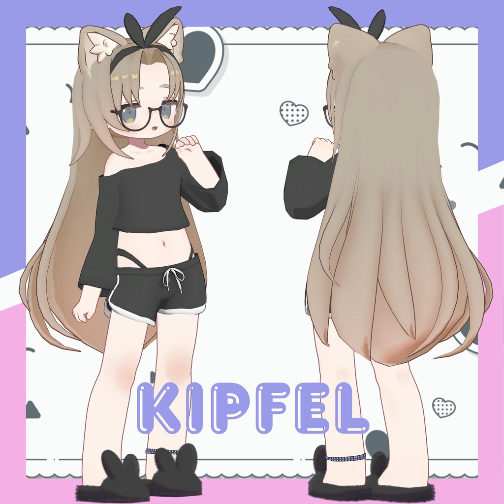 【衣装+髪型/髪型のみ】でこだしロング&だるっと部屋着【MA対応】