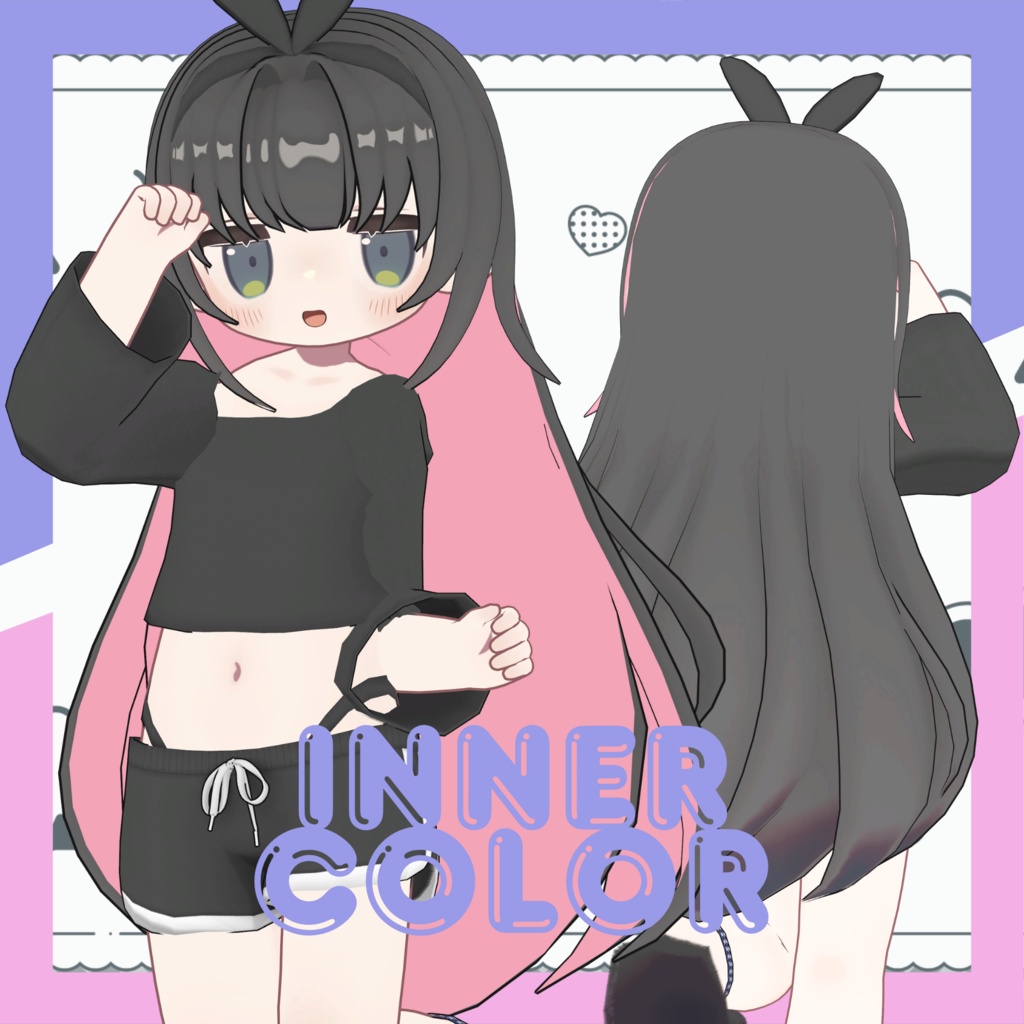 【衣装+髪型/髪型のみ】でこだしロング&だるっと部屋着【MA対応】