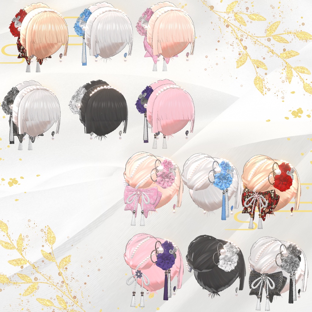 ✨セール中✨【ヘアアクセ2種付】初夢シニヨン