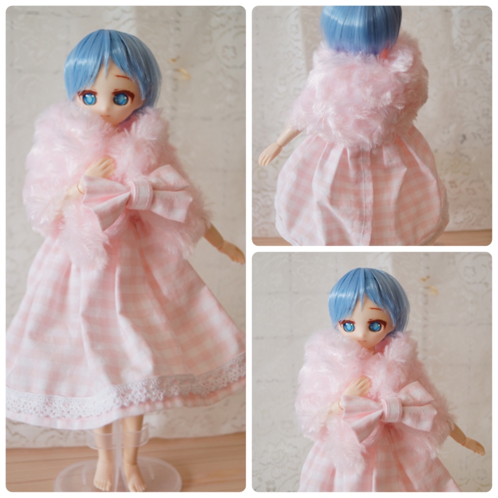 【値下げ】オビツ24 ワンピース&ショールセット カラー:ピンク 【難あり】