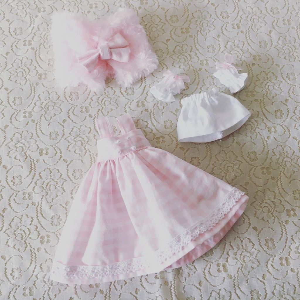 【値下げ】オビツ24 ワンピース&ショールセット カラー:ピンク 【難あり】