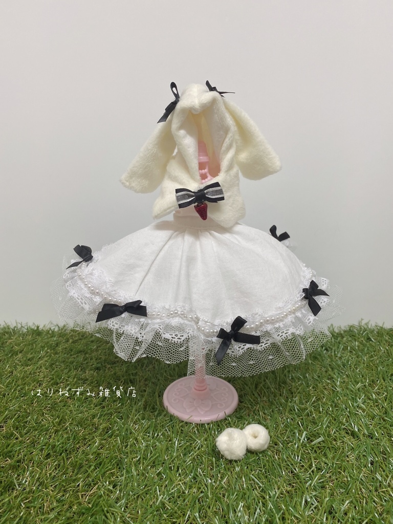 うさ耳ポンチョ付き お洋服セットᕱ⑅ᕱ♡【B品】