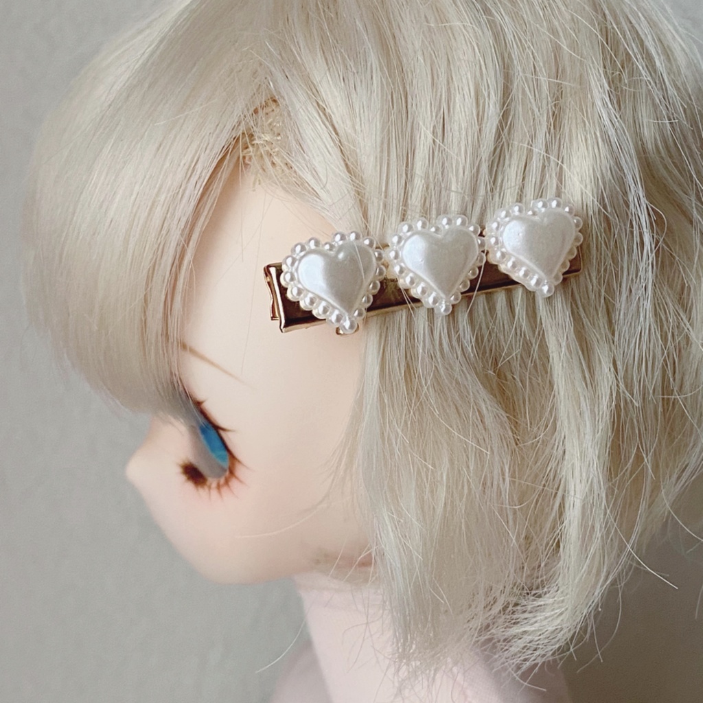 ♡ハート&パール♡ ヘアクリップ