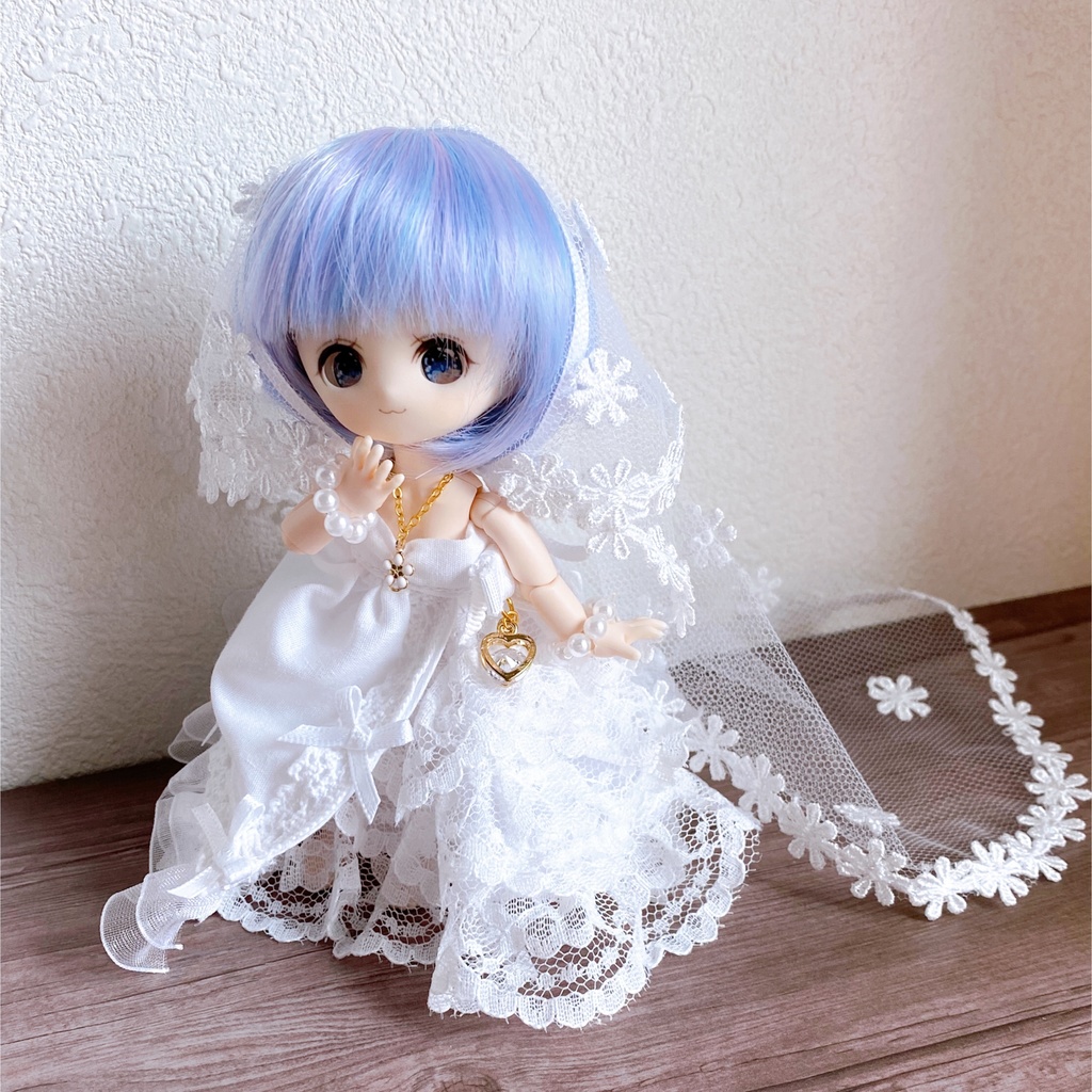 【オビツ11向け】ウェディングドレス①(2024年ver.)【B品】