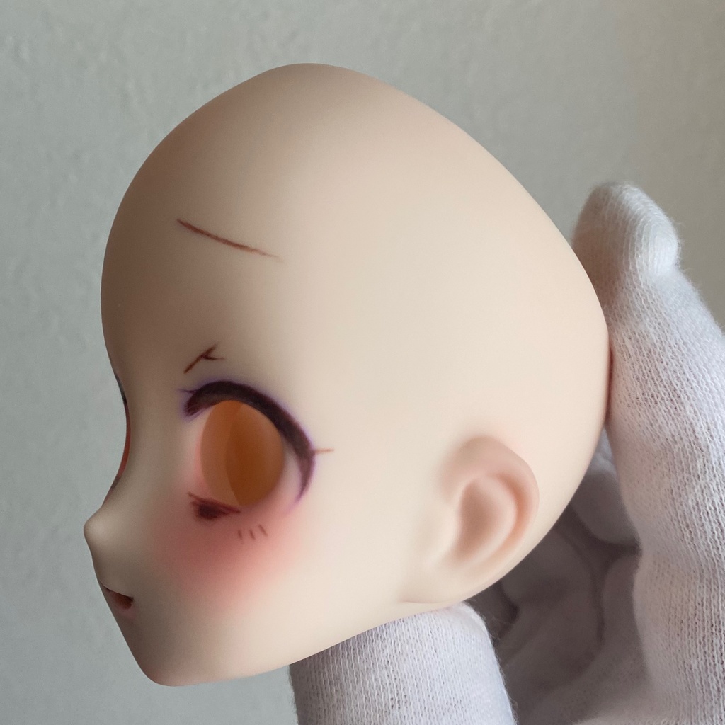 【難あり】オビツ50-04ヘッド+カボションアイ+眼鏡 セット⑯