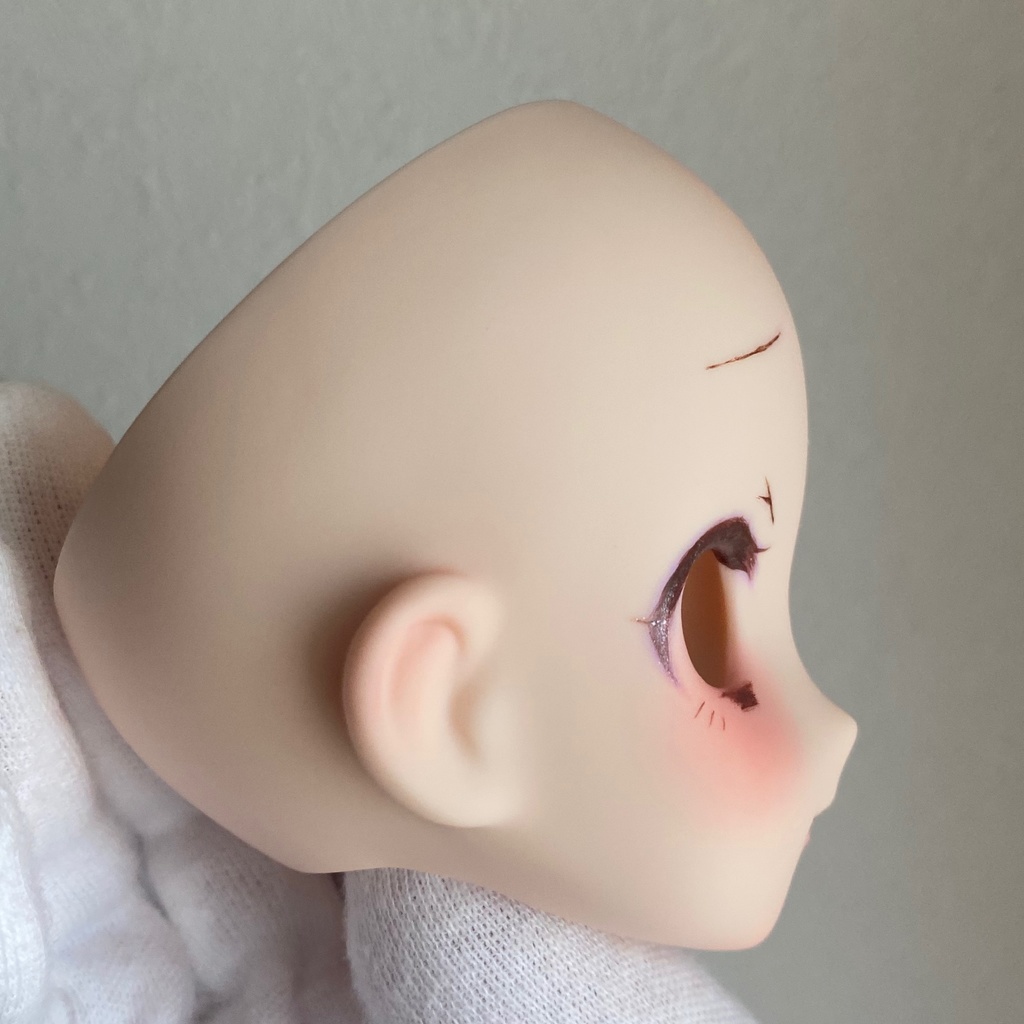 【難あり】オビツ50-04ヘッド+カボションアイ+眼鏡 セット⑯