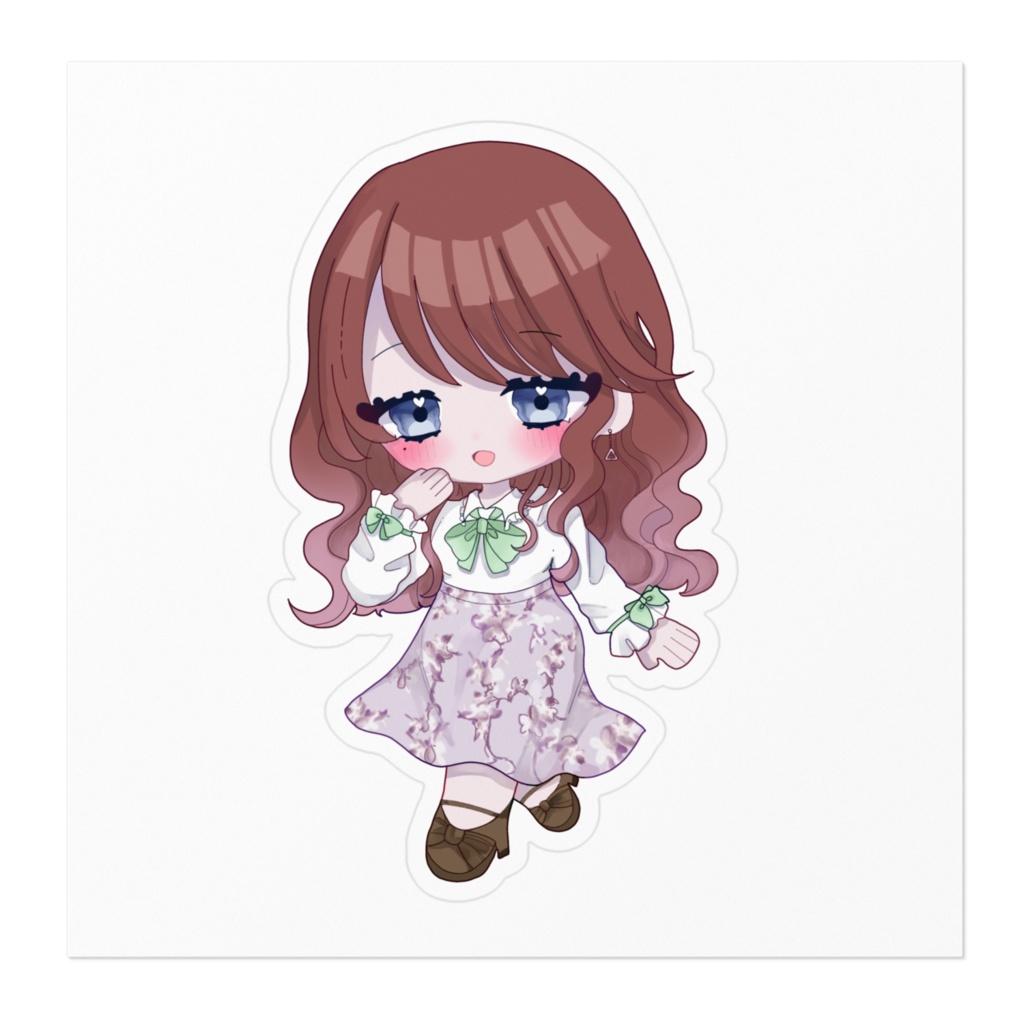 「玖磨須 あゆ」ステッカー(ホワイト)表情10種 ロゴ1種 100 x 100 (mm)