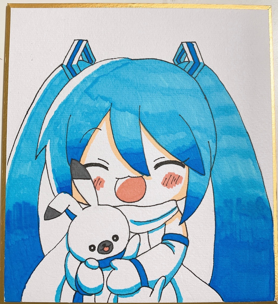 雪ミクちゃん 色紙