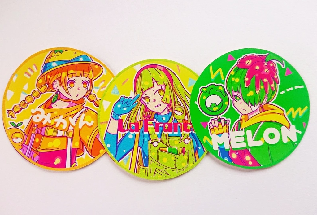 🍊🍐🍈フレッシュフルーツステッカー3枚セット