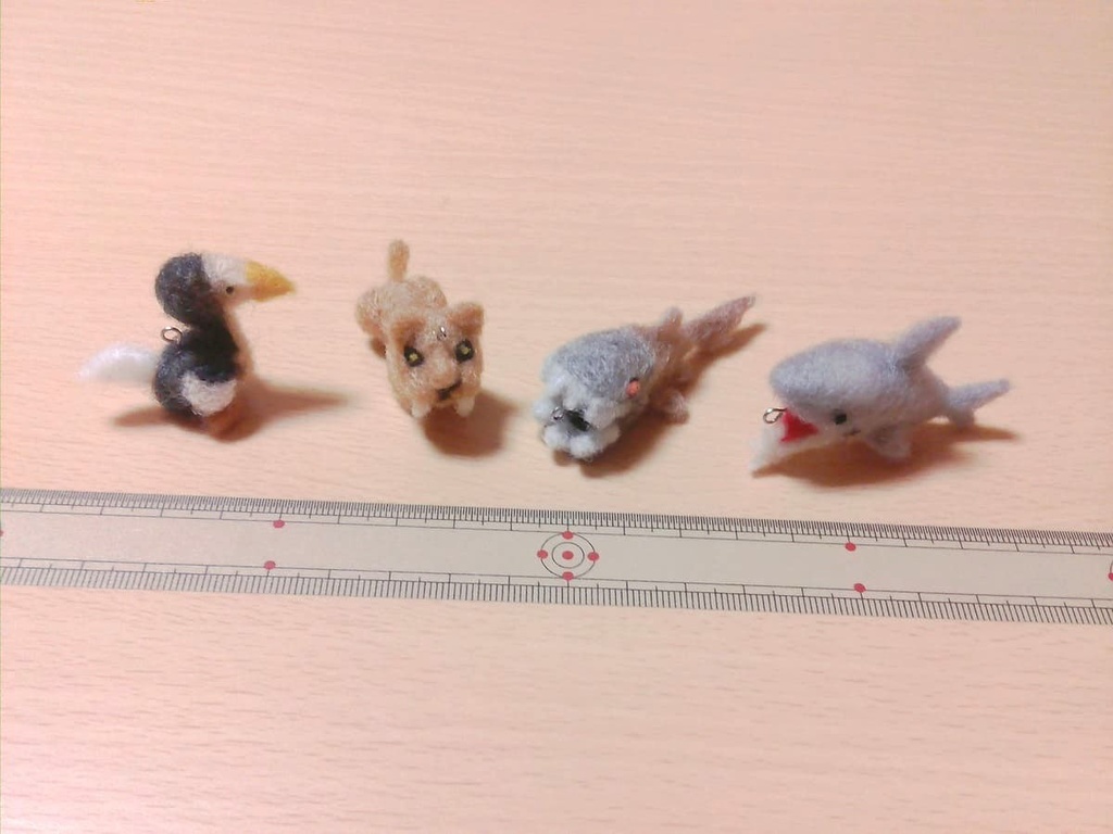 ダンクルオステウス・ヘリコプリオン・スミロドン・ドードー　羊毛フェルト ストラップ 4種セット（送料込み）