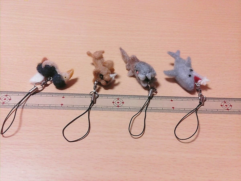 ダンクルオステウス・ヘリコプリオン・スミロドン・ドードー 羊毛フェルト ストラップ 4種セット(送料込み)