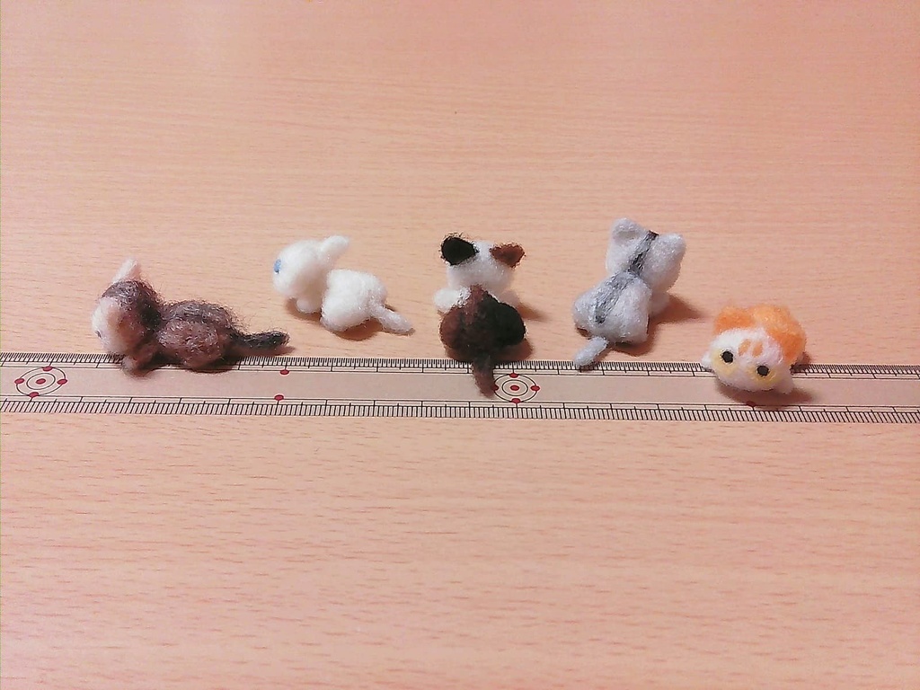 バラエティ猫 羊毛フェルト マグネット 5個セット(送料無料)