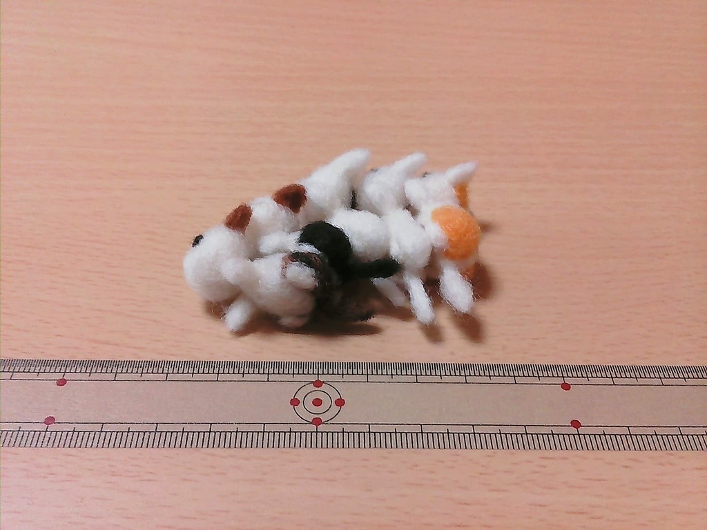 ハート猫 羊毛フェルト マグネット 5個セット(送料無料)