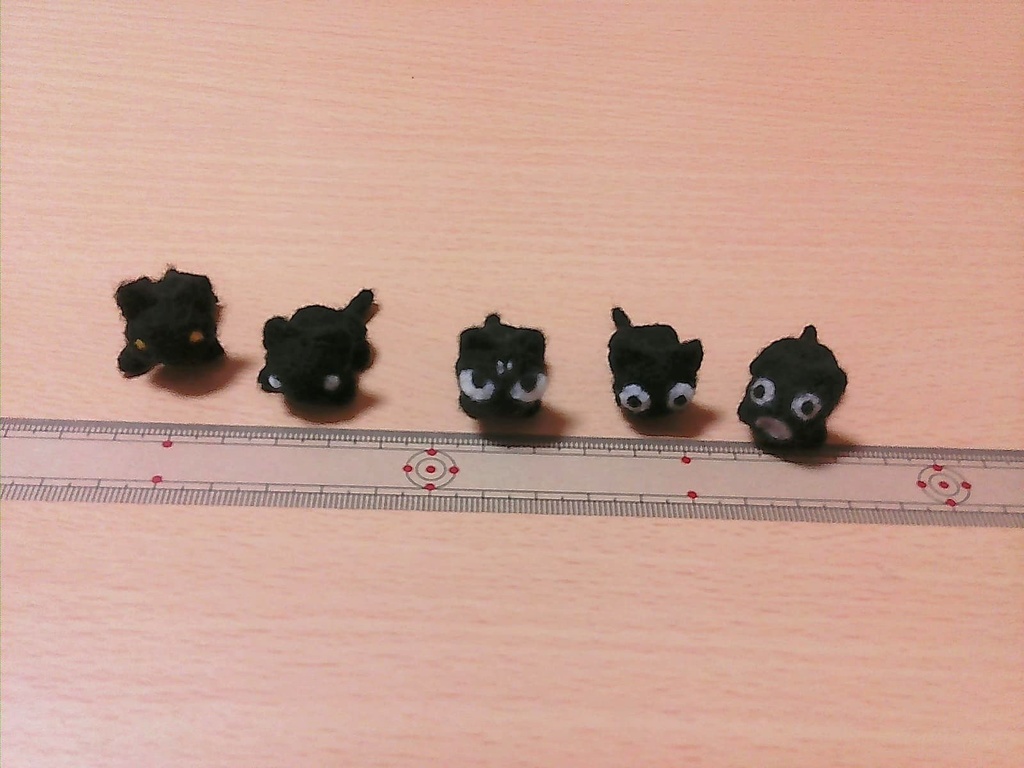 黒猫 羊毛フェルト マグネット 5個セット(送料無料)