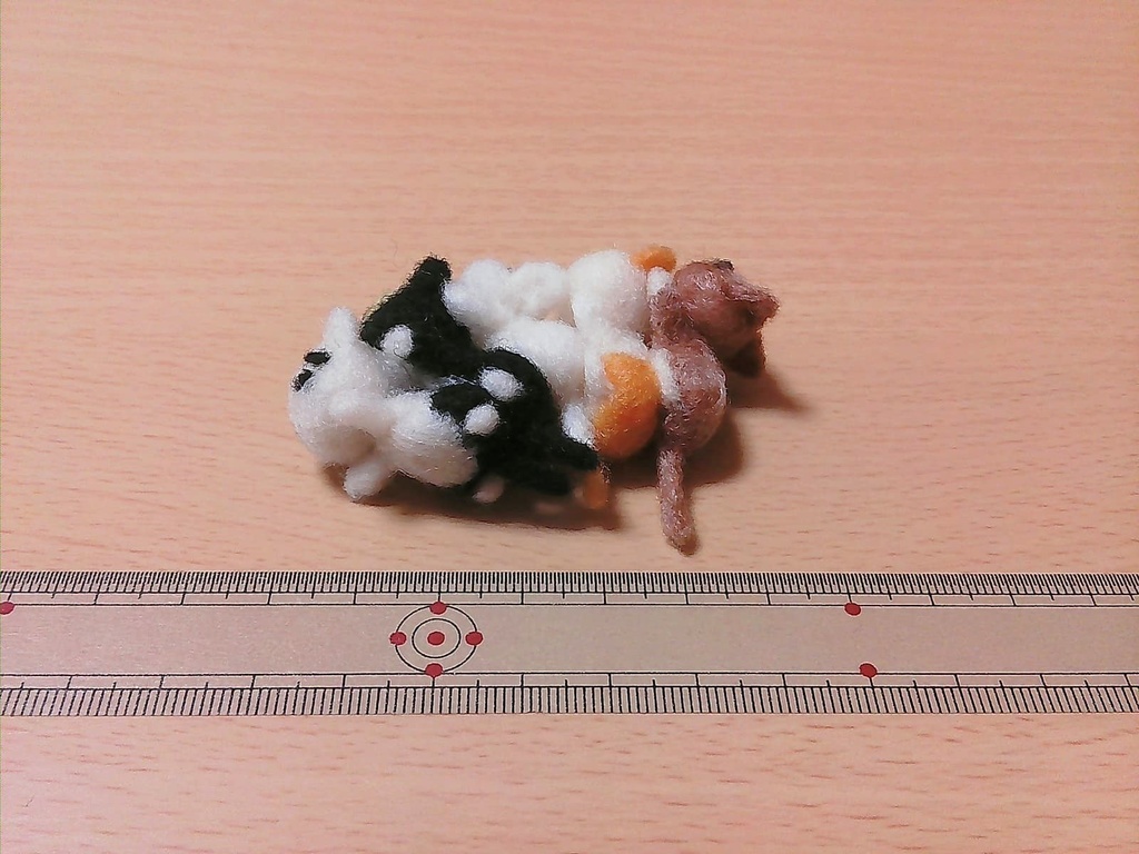 クセ猫 羊毛フェルト マグネット 5個セット(送料無料)