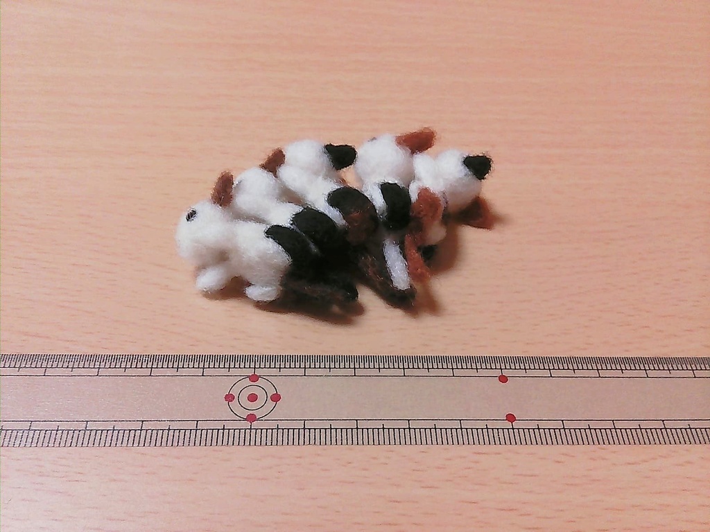 三毛猫 羊毛フェルト マグネット 5個セット(送料無料)