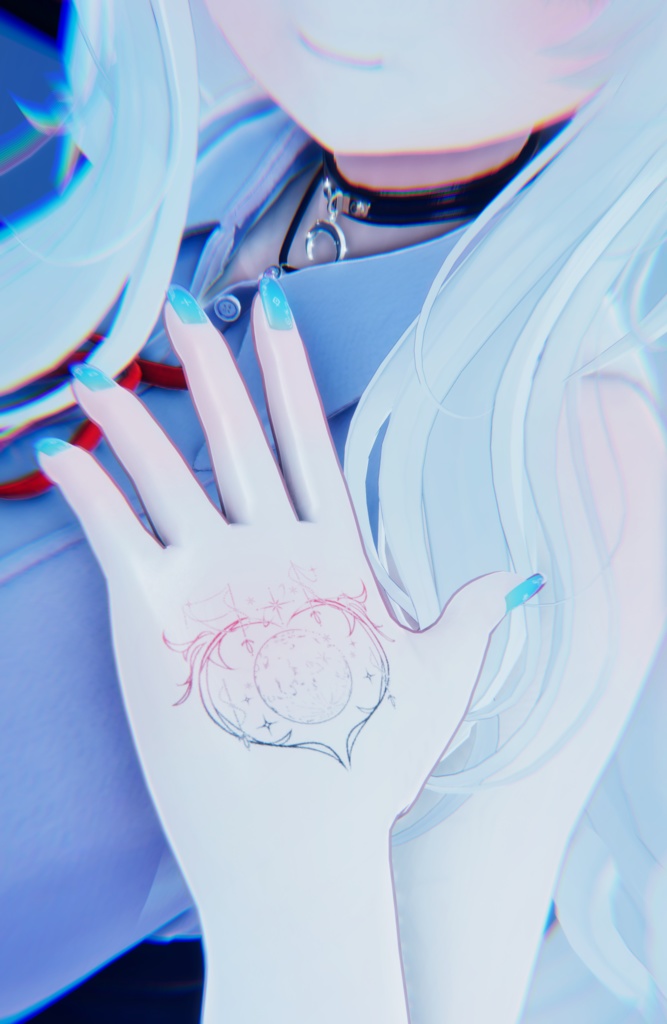 【VRchat】月+ハートのタトゥー【無料お試し版有り】