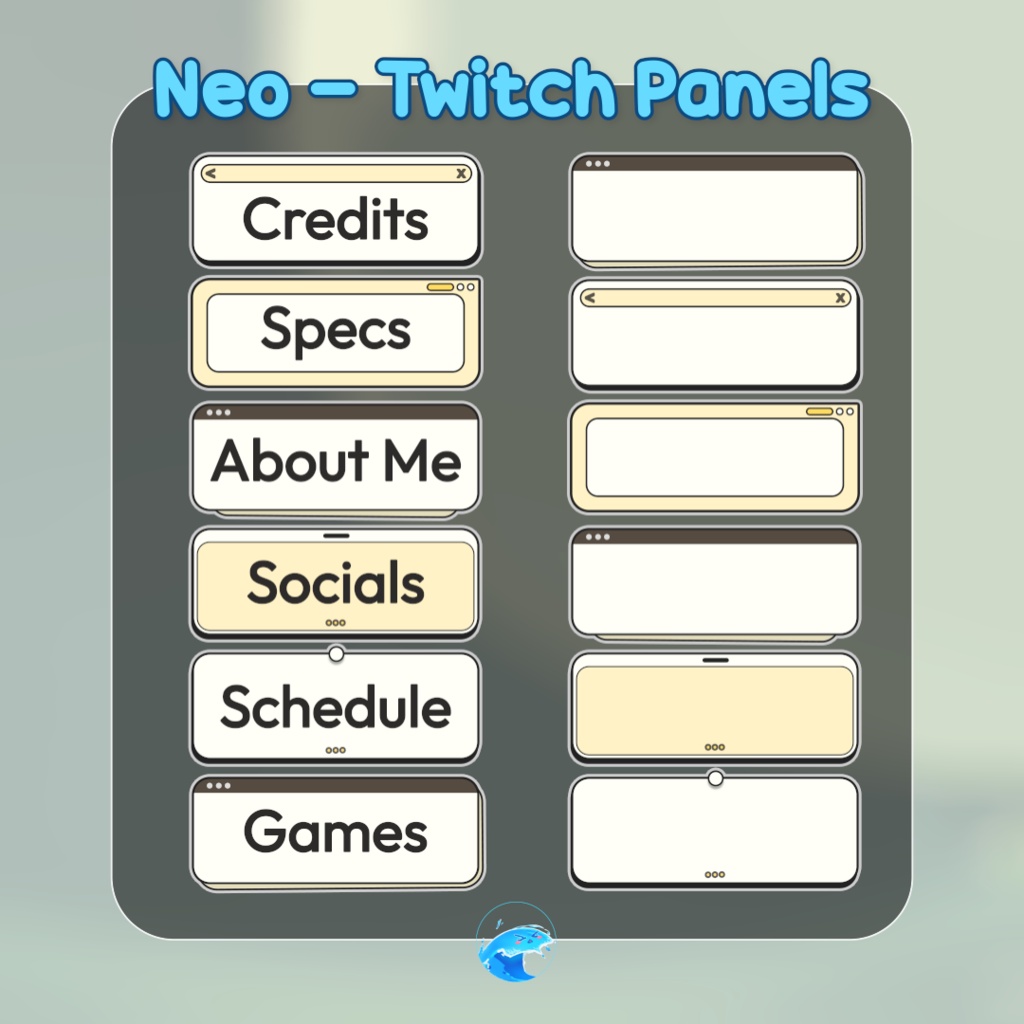 【Twitchパネル】レトロポップ・ネオブロータリズム 36種セット / Neo Twitch Panels Set (商用利用可)