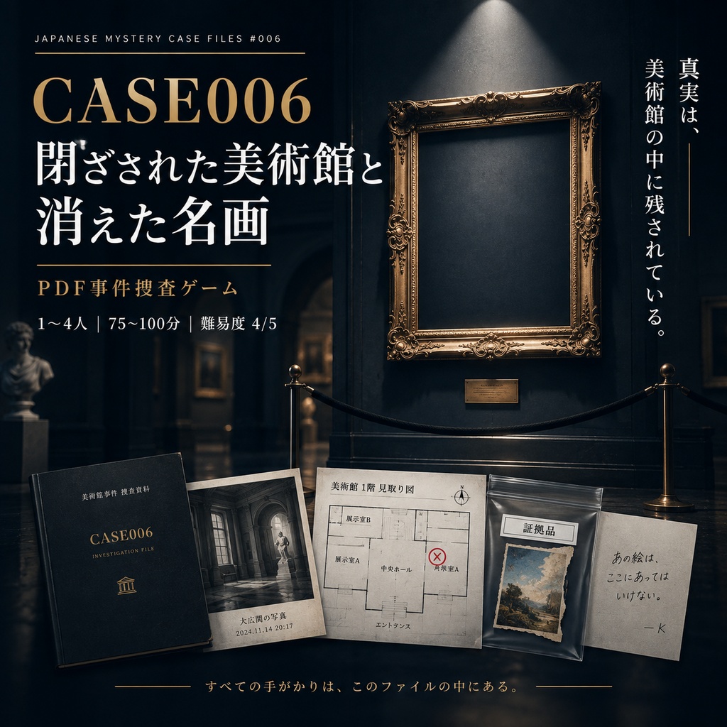 【PDF謎解き・事件捜査ゲーム】閉ざされた美術館と消えた名画｜事件捜査ゲーム CASE006