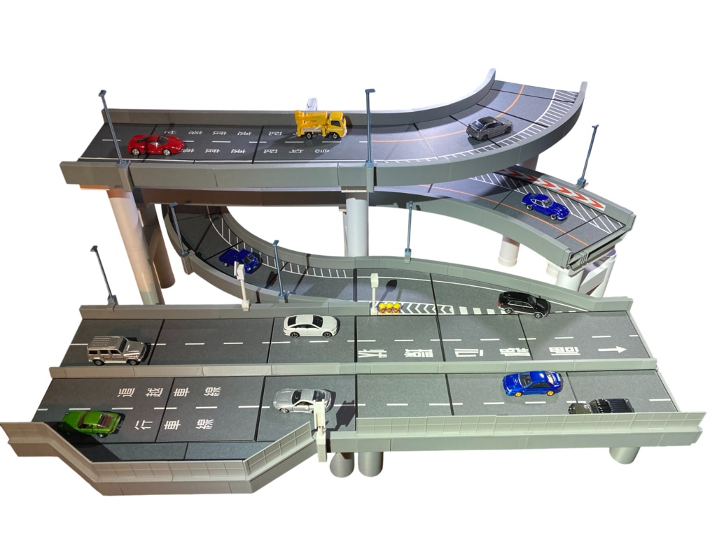 【豪華5点セット】1:64 ミニカージオラマ 立体交差スペシャルアソートセット