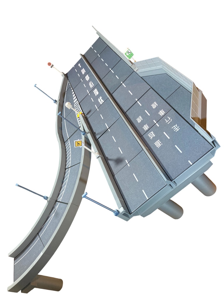 【新製品】1:64 ミニカージオラマ 高速道路 非常駐車帯合流カーブセット【ショップイチオシ】