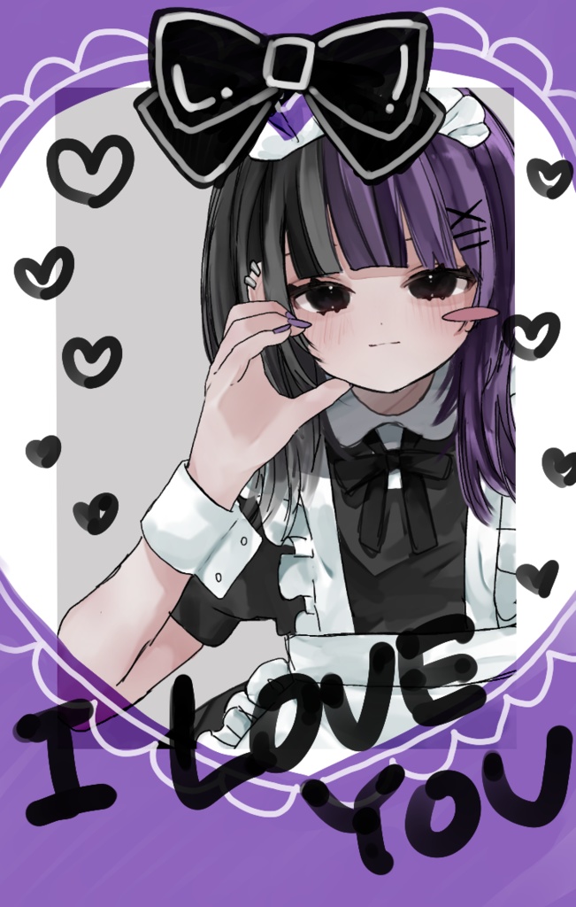 メイドさん紫【チェキ風カード】