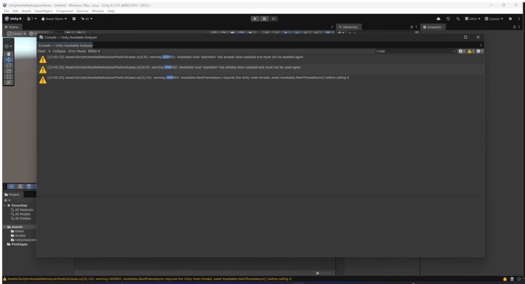 Unity Awaitable Analyzer