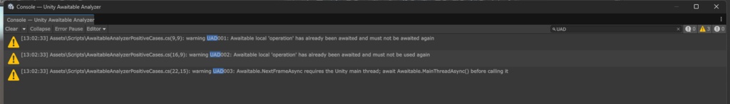 Unity Awaitable Analyzer