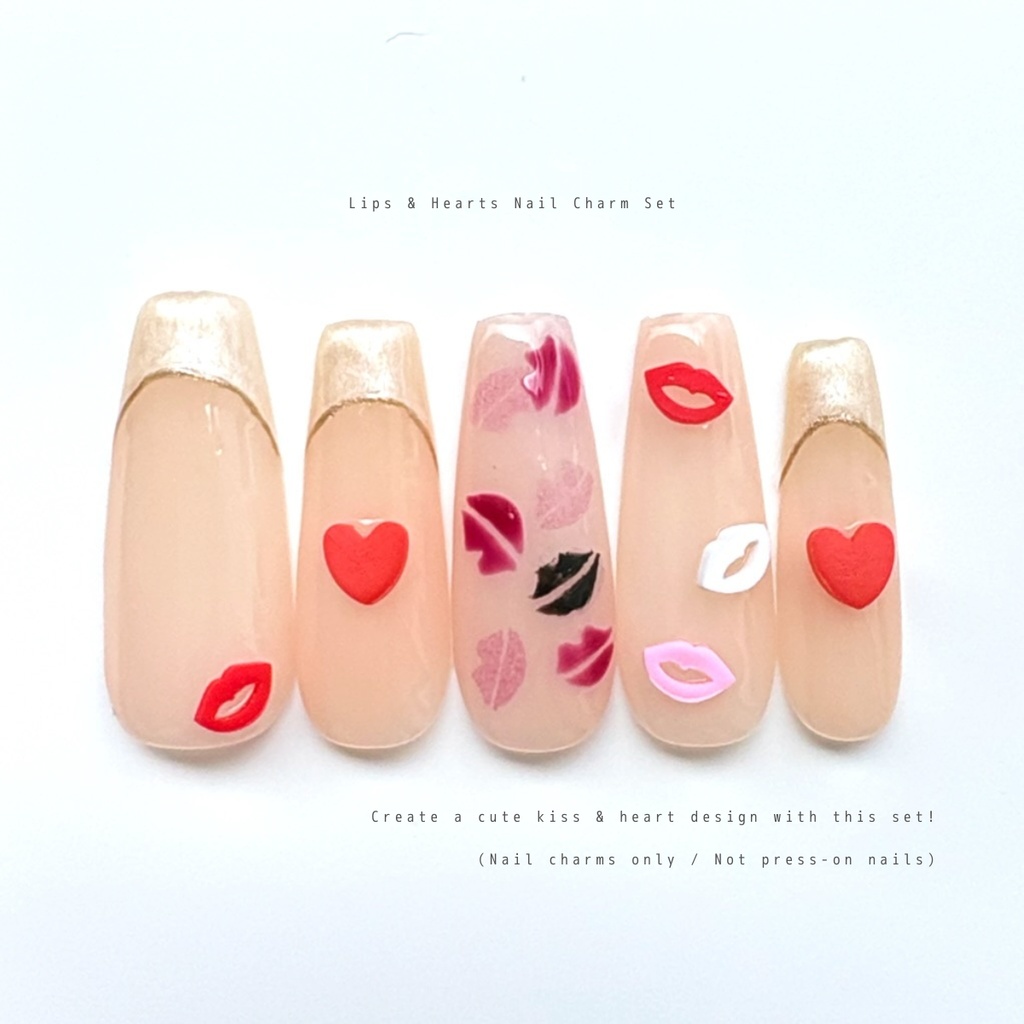 Lips & Hearts Nail Charm Set💋