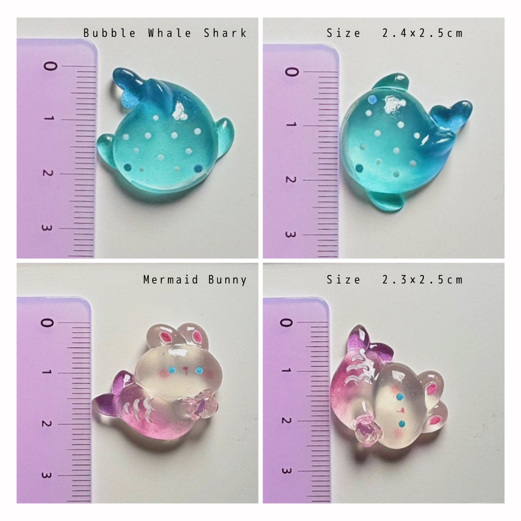 【Ocean Friends】Whale Shark & Mermaid Bunny Craft Charms (Set of 4)🧜♀️✨