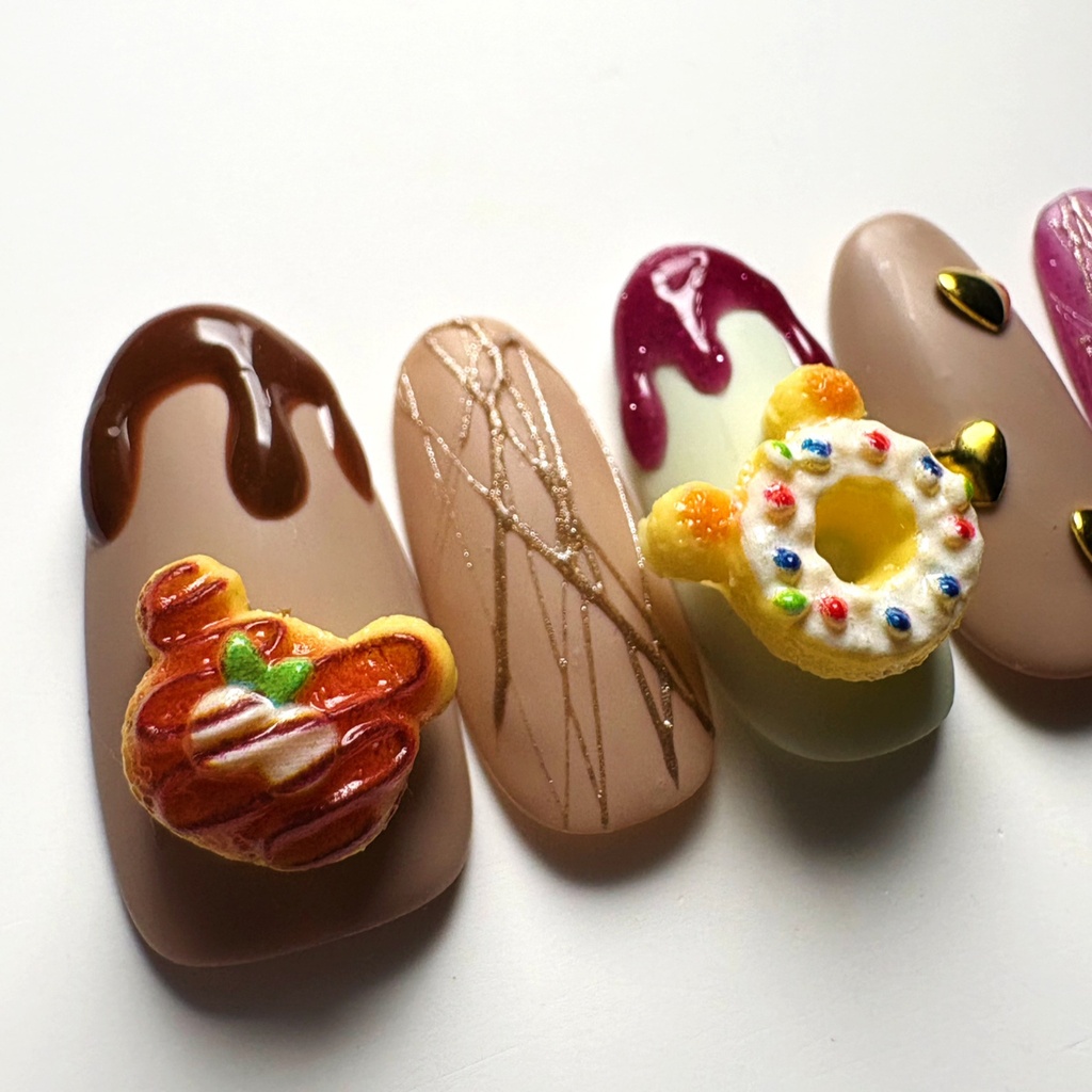 【 Bear Cafe 】 3D Nail Charm Set 🥞🍩