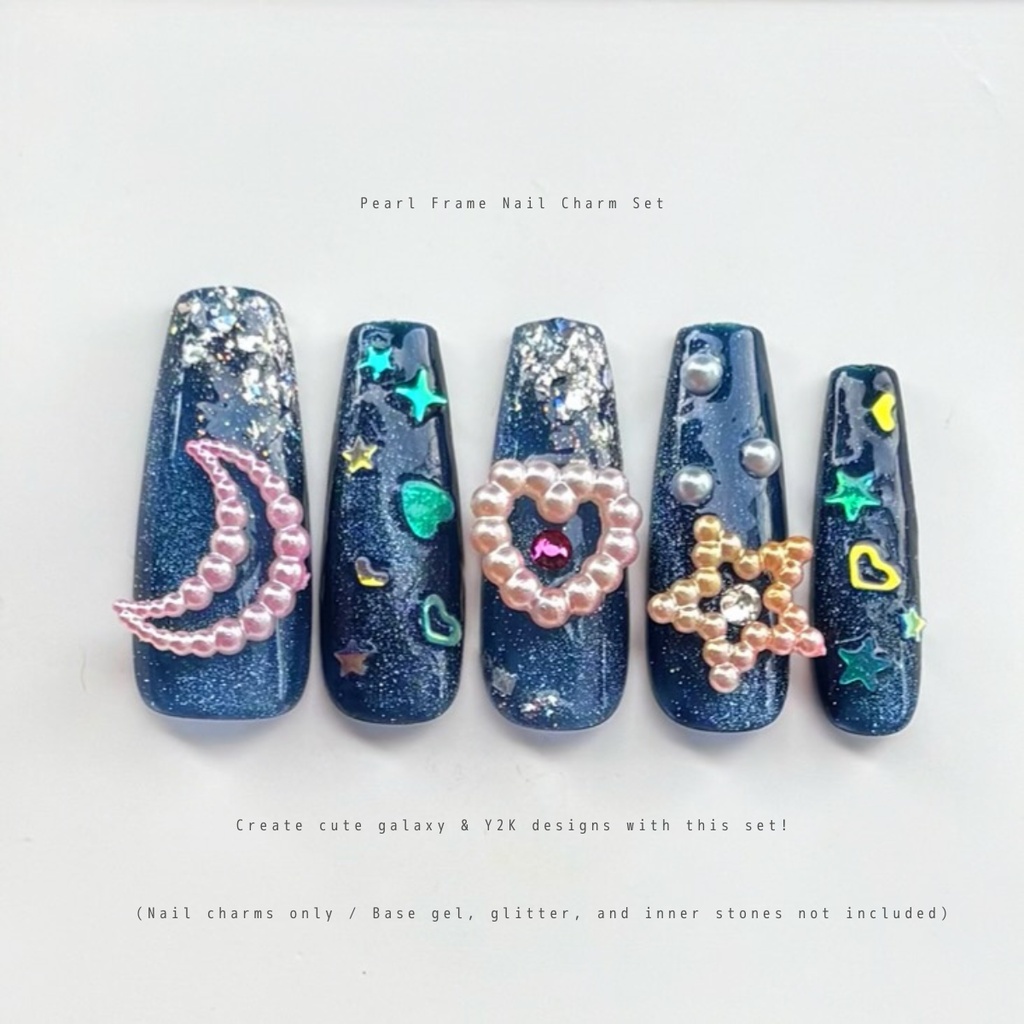 【Pearl Frame】 3D Nail Charm Set 💖✨