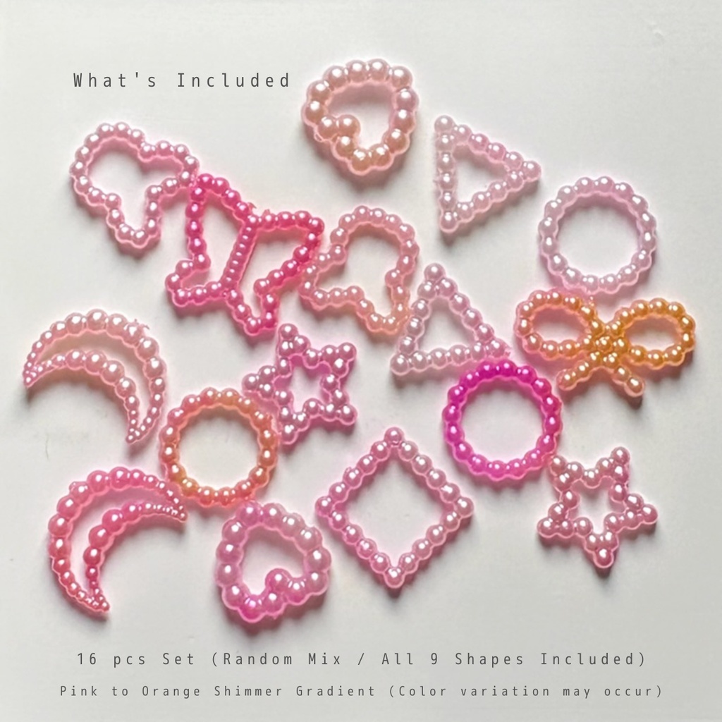 【Pearl Frame】 3D Nail Charm Set 💖✨