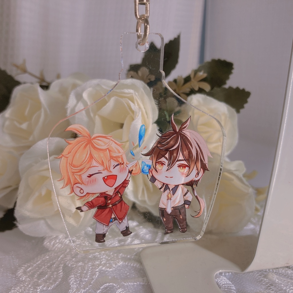 ほろ酔いアクリルキーホルダー 鍾離&タルタリヤ