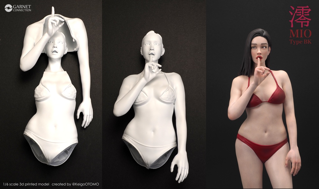 1/6 澪 MIO Type BK(未塗装 unpainted)3D出力品
